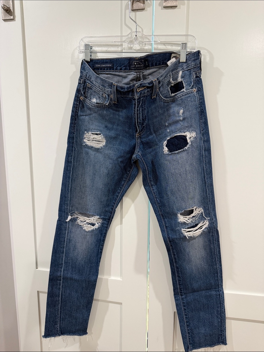 Distressed Lucky Brand Sienna Slim Boyfriend Jeans